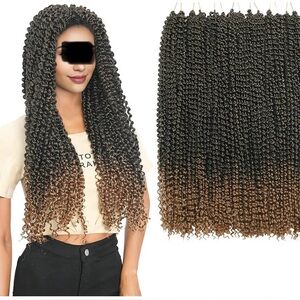 HAIR, 24” Passion Twist, 7 Packs Water Wave Looped Spring Bohemian Braids, Ombre